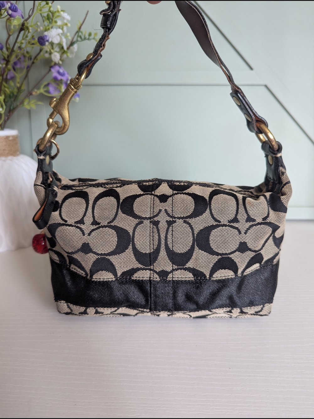 vintage Coach Signature Demi Pouch Handbag, - Picture 3 of 10